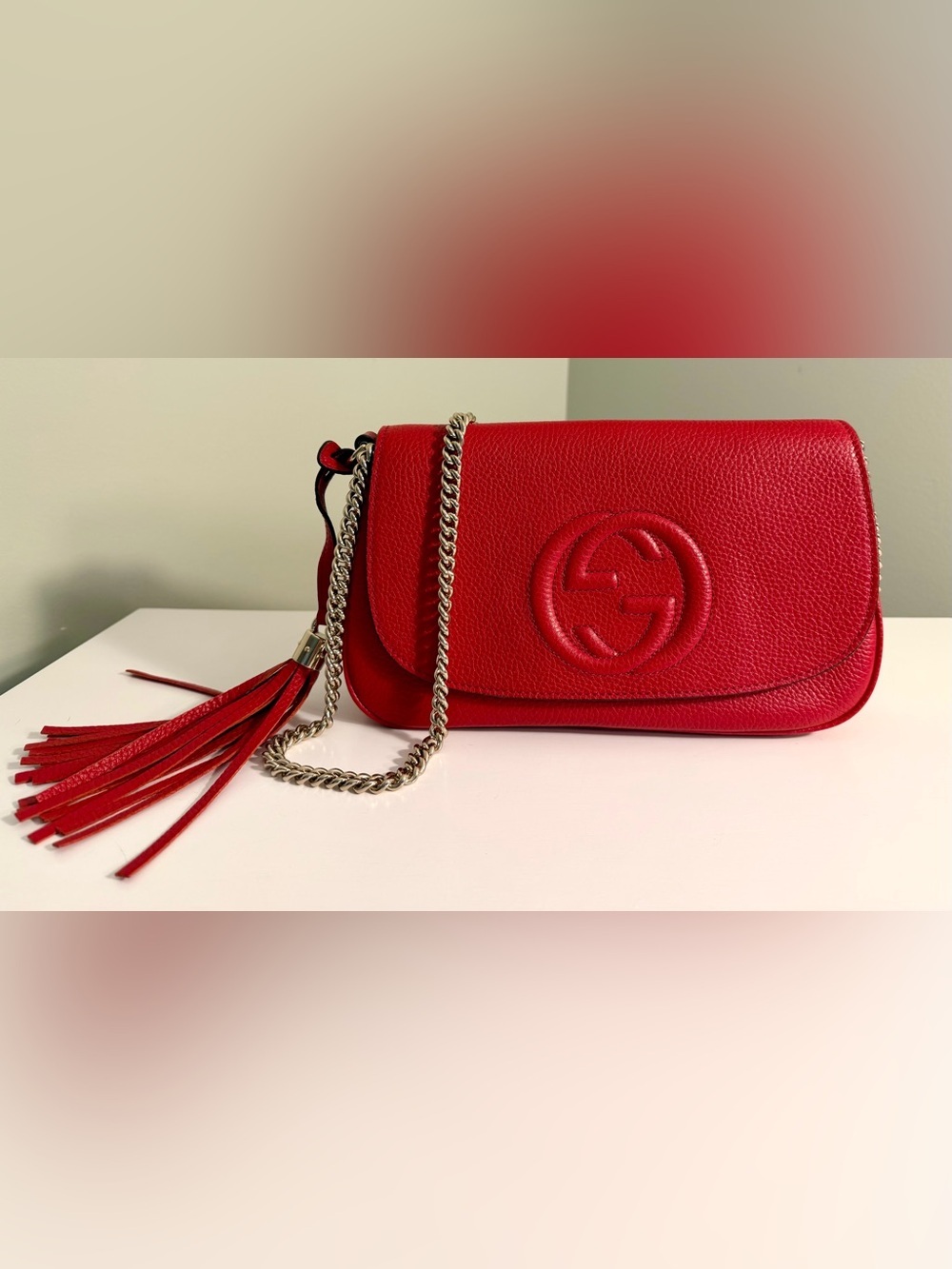 Authentic Gucci Red Soho Leather Shoulder Bag- ❤️*Pristine New Condition*❤️